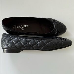 Chanel quilted ballet flats- Black Size 39